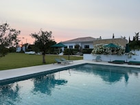 Swimming pool and rear of the villa