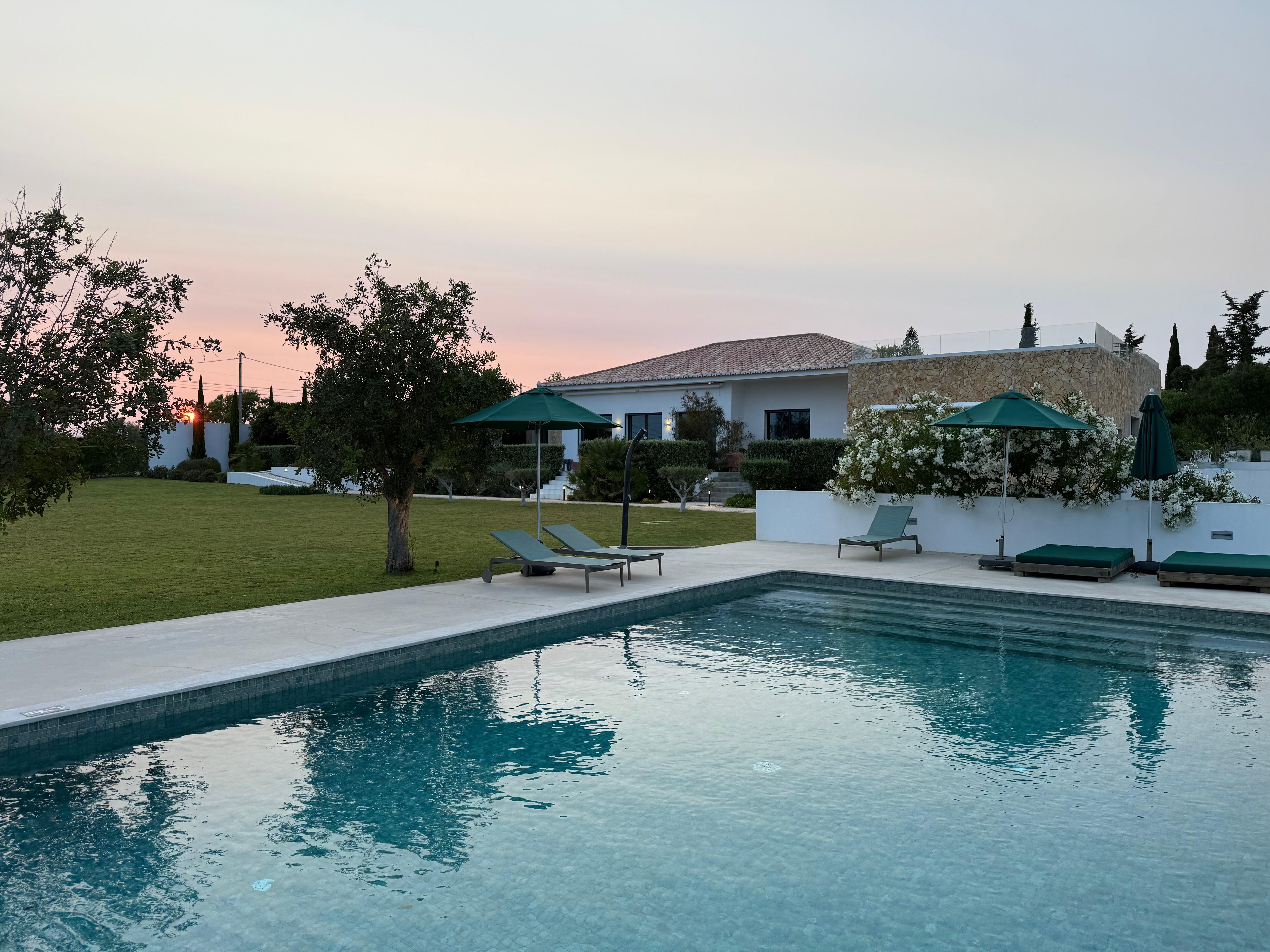 Swimming pool and rear of the villa