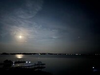 Full moon over Lake Poinsett