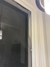 Broken and dirty screen in kitchen