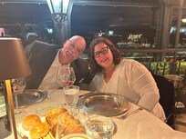 Parents of the bride at dinner.