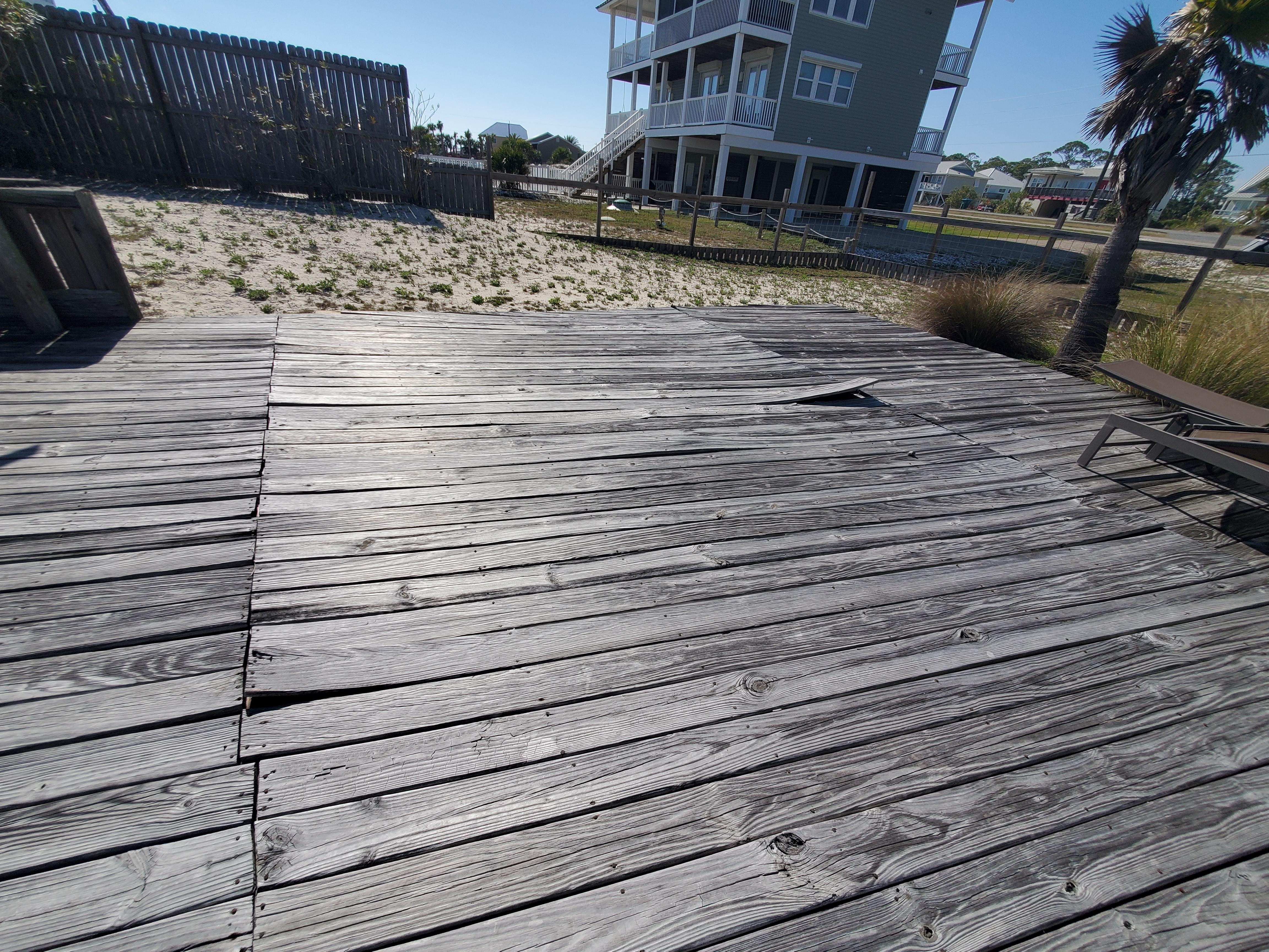 planks and nails protruding
