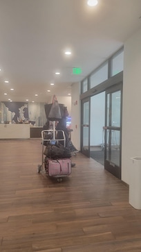 Checking out, the lobby area
