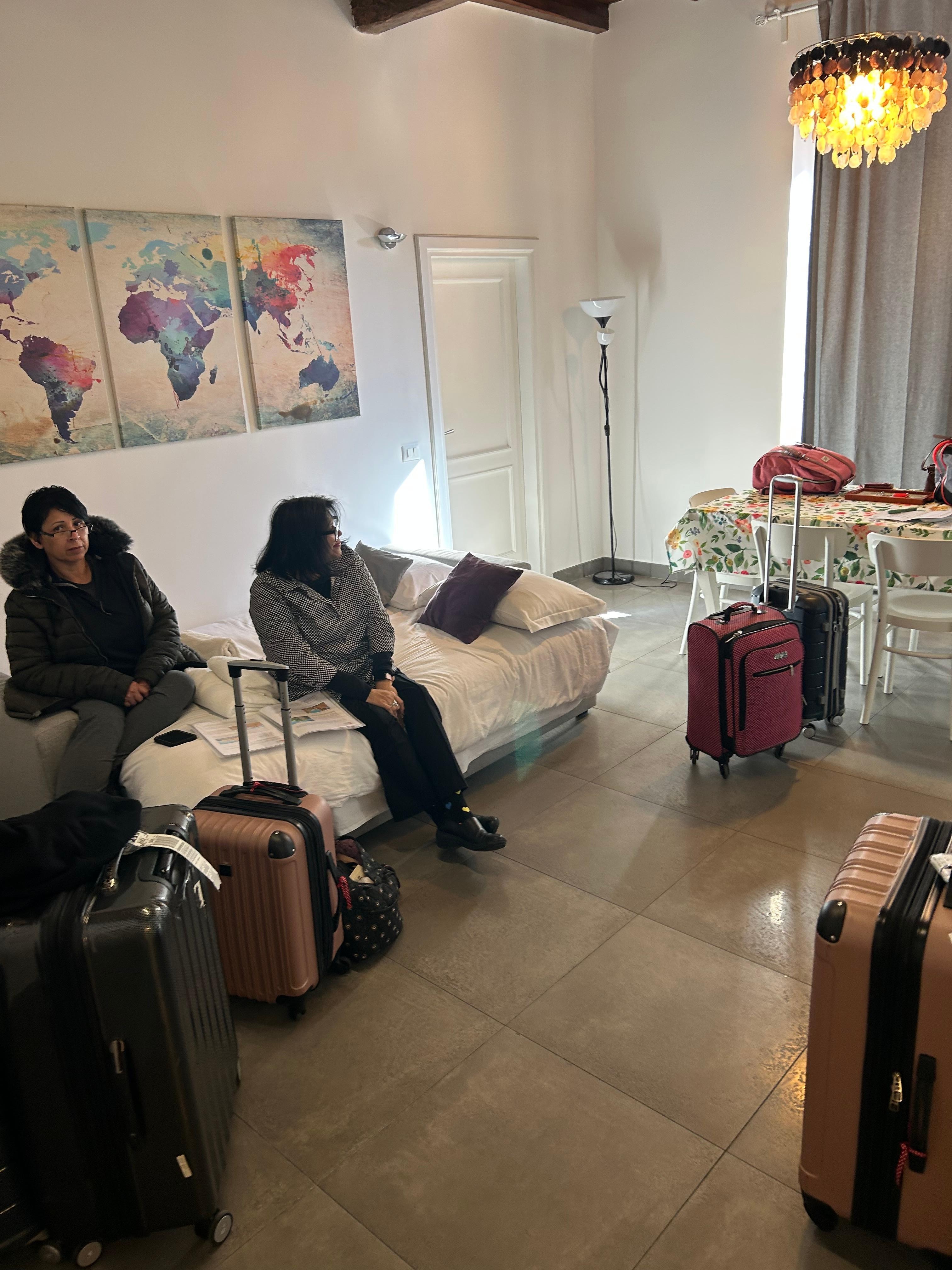 Sofa bed in living room. 