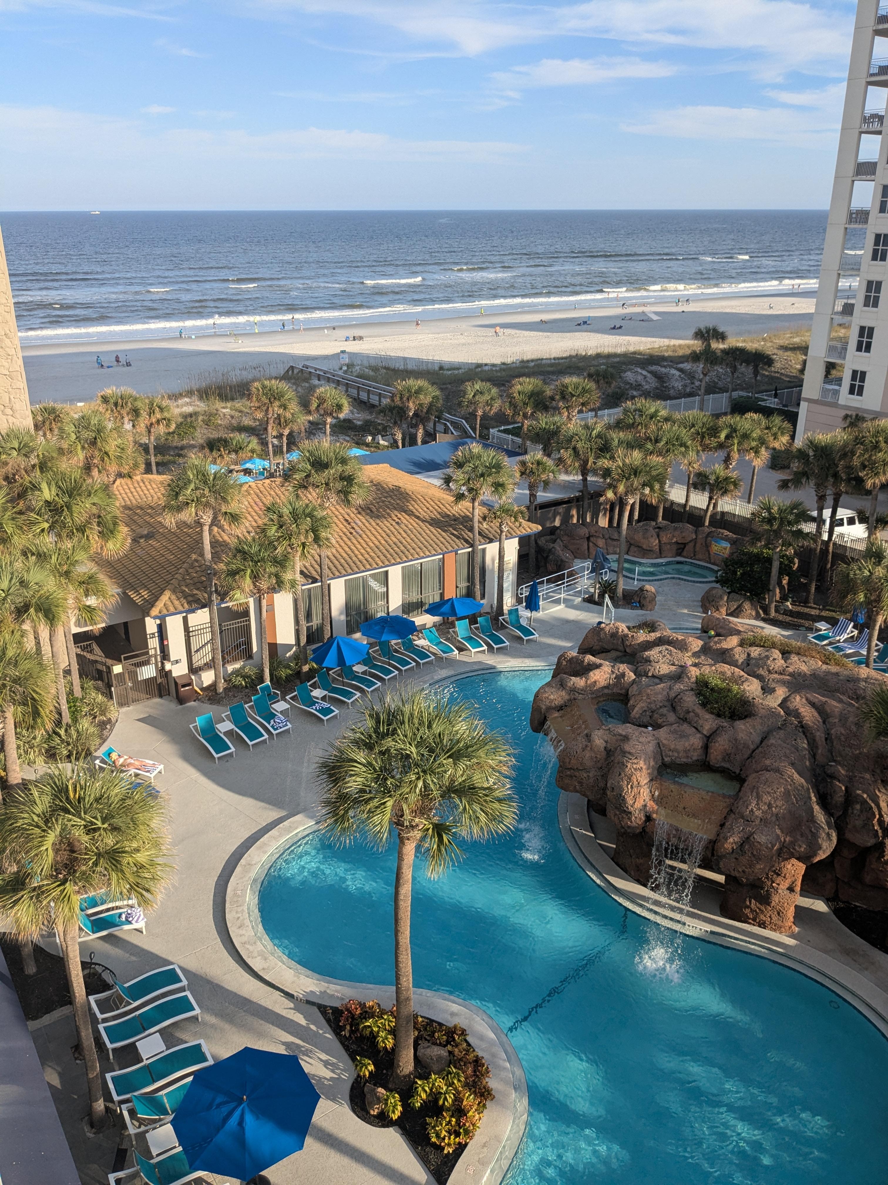 Hotel room , ocean side view. 