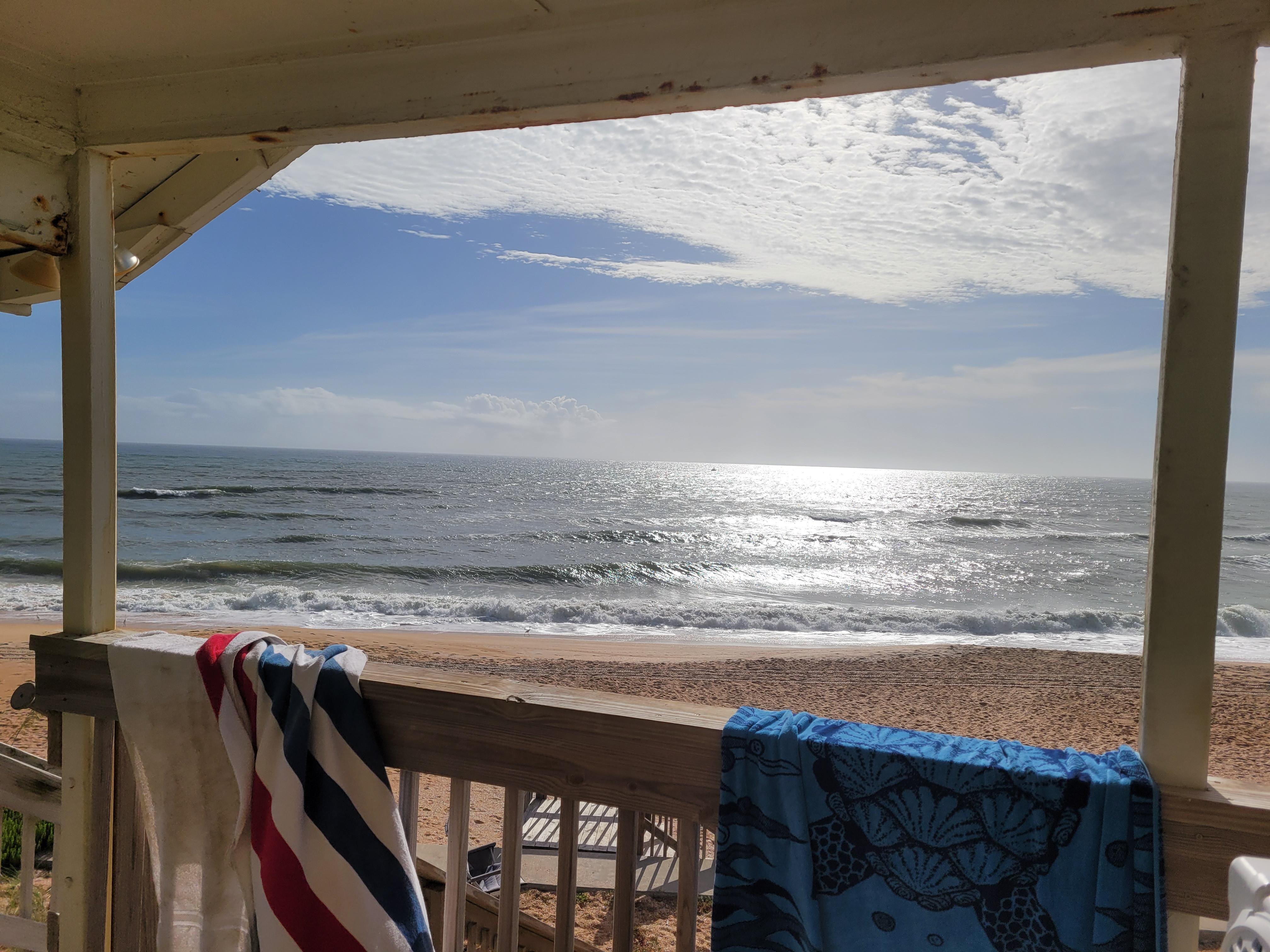 Back porch view of the Atlantic ocean