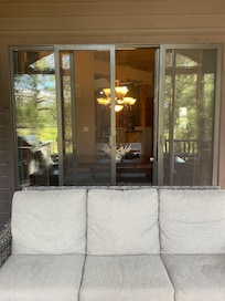 Sliding screen door to patio -