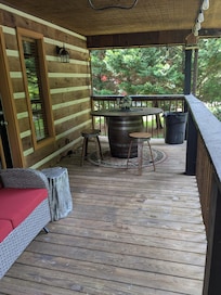 Side porch of cabin