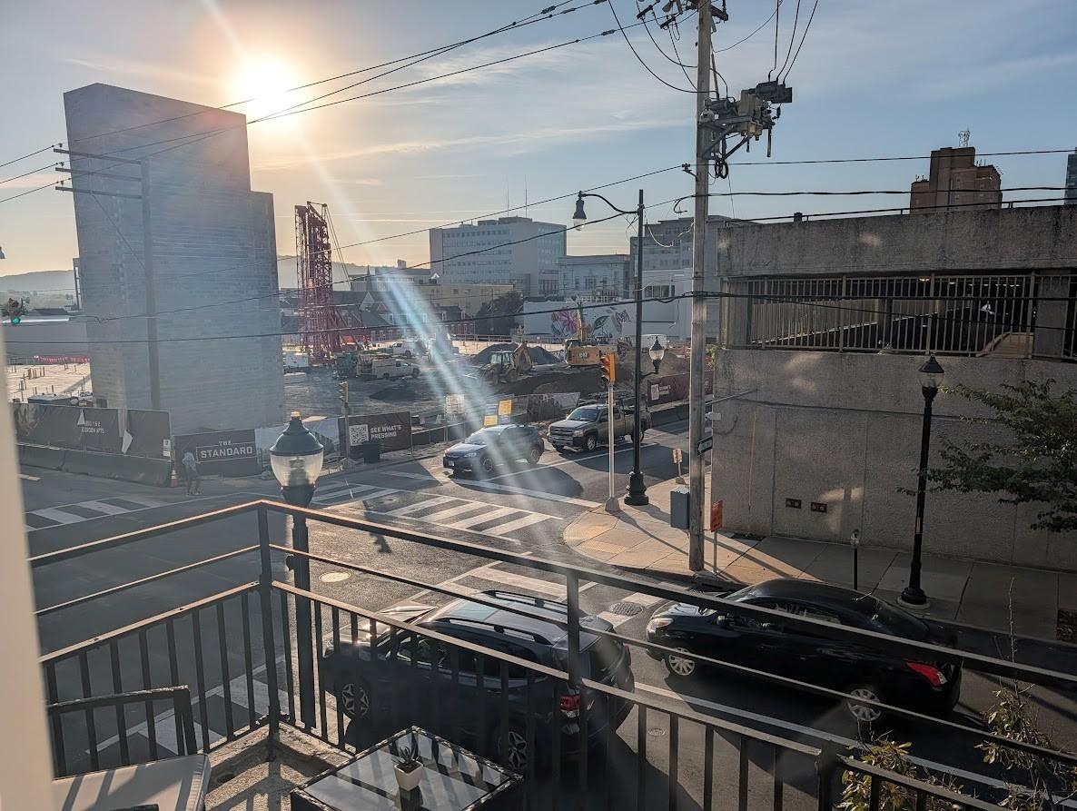 Actual Balcony View - Construction Early in the Morning