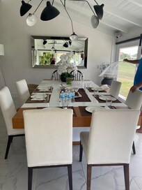 Table set for lovely Dominican lunch.