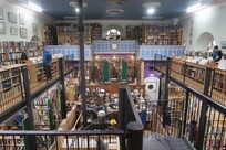 The inside of the fabulous Leaky's Used Book Store, just around the corner from the hotel.