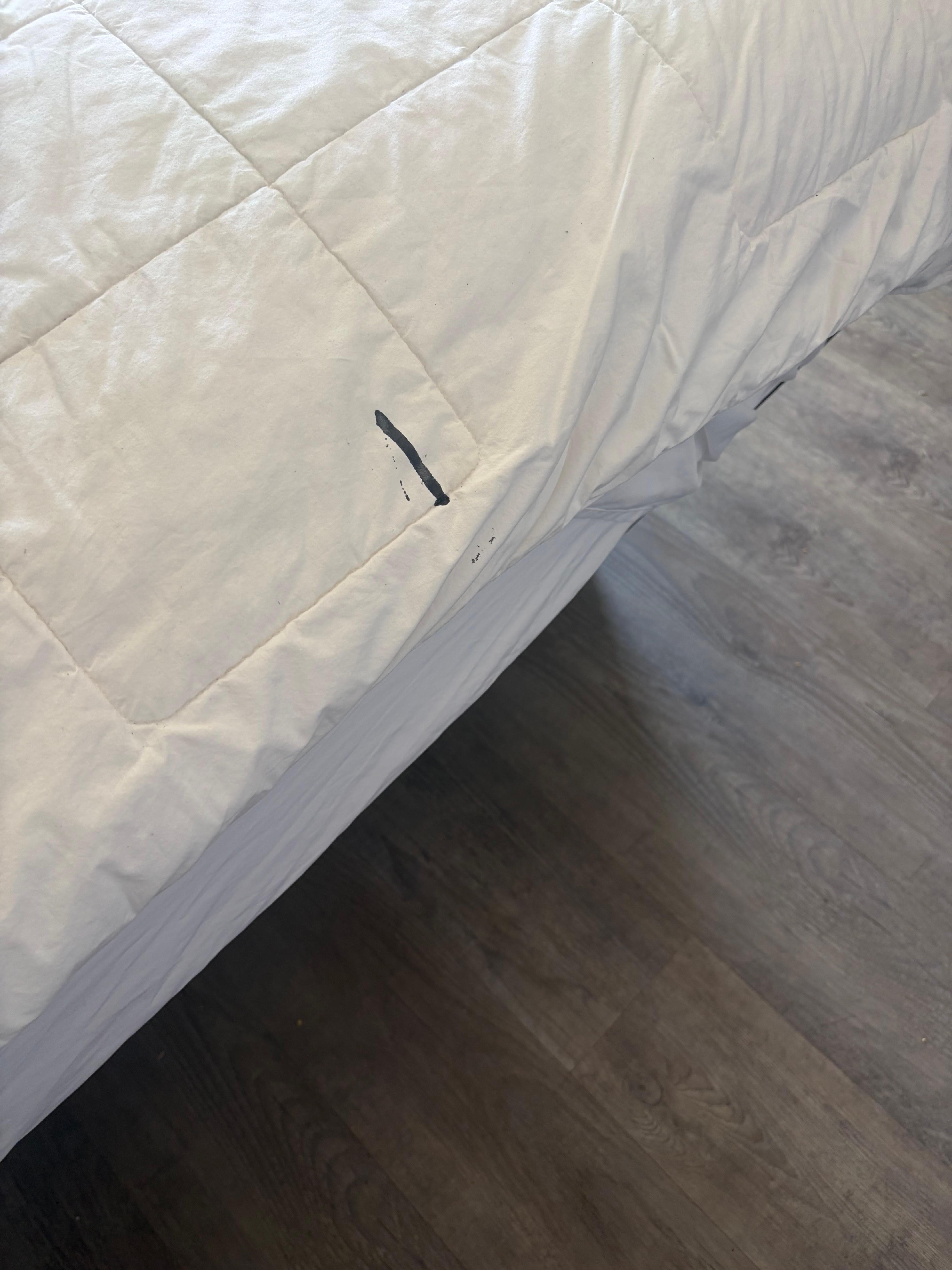 I do not know what the black line was floor, possibly marking the stains on the next photo you will see