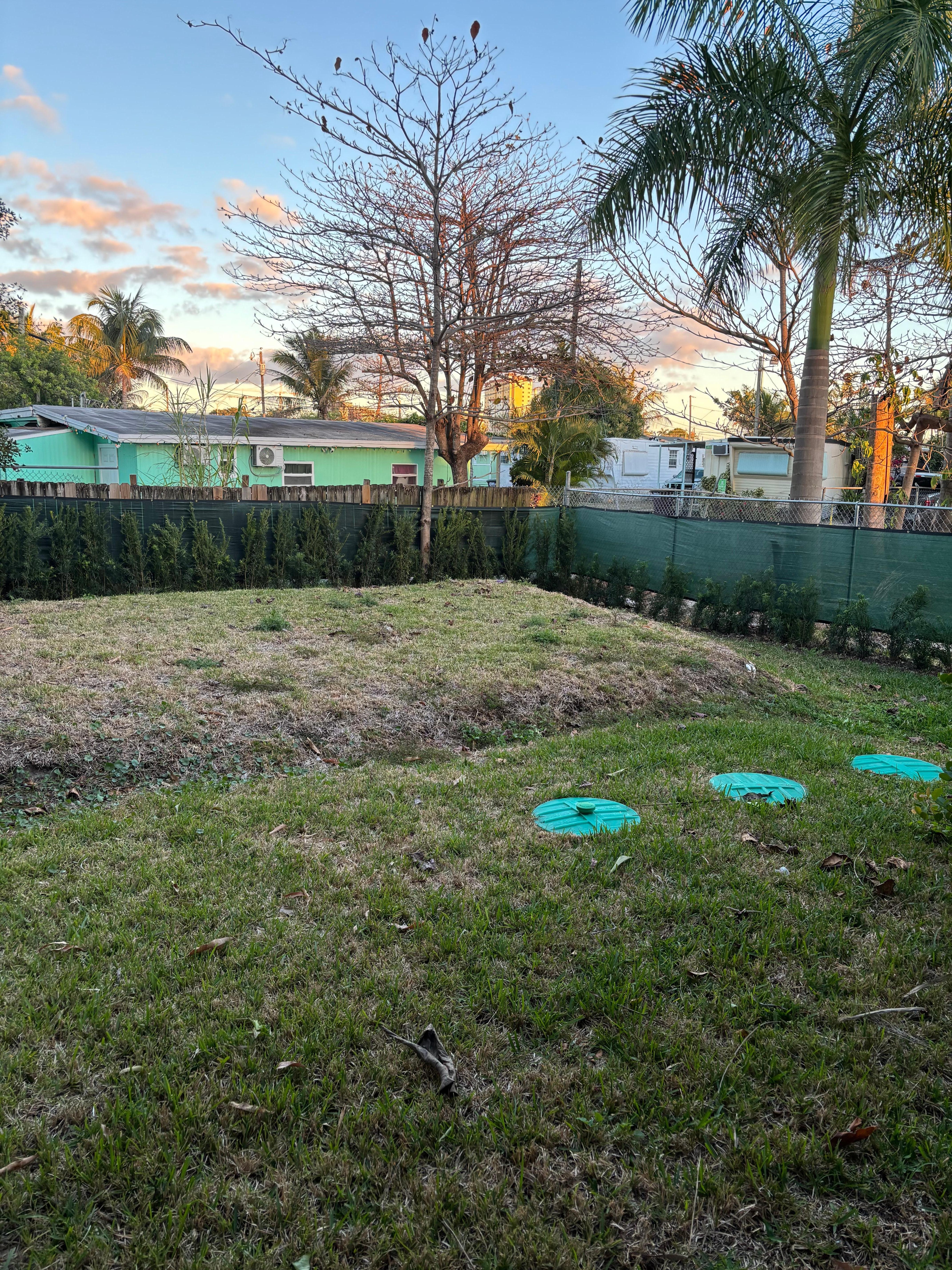 Back yard in relation to trailer park