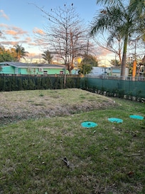 Back yard in relation to trailer park