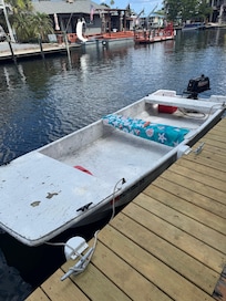 We rented a boat and was able to dock right behind the house