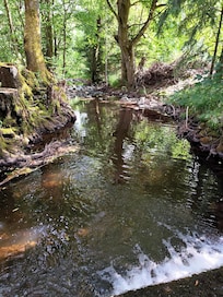 Der kleine Bach Els, mit Zugang zum Füße abkühlen.