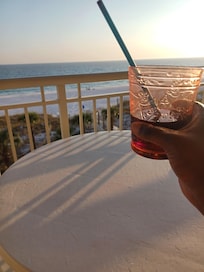 Sitting on the balcony