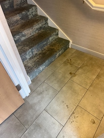stained dirty stairway