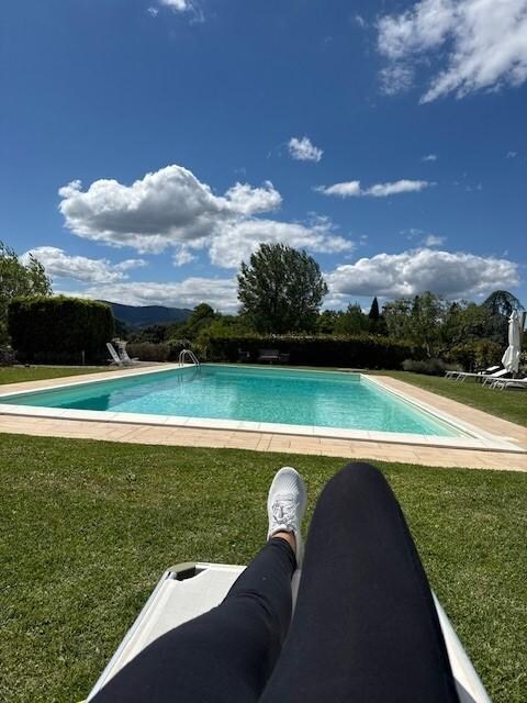 Sitting pool side