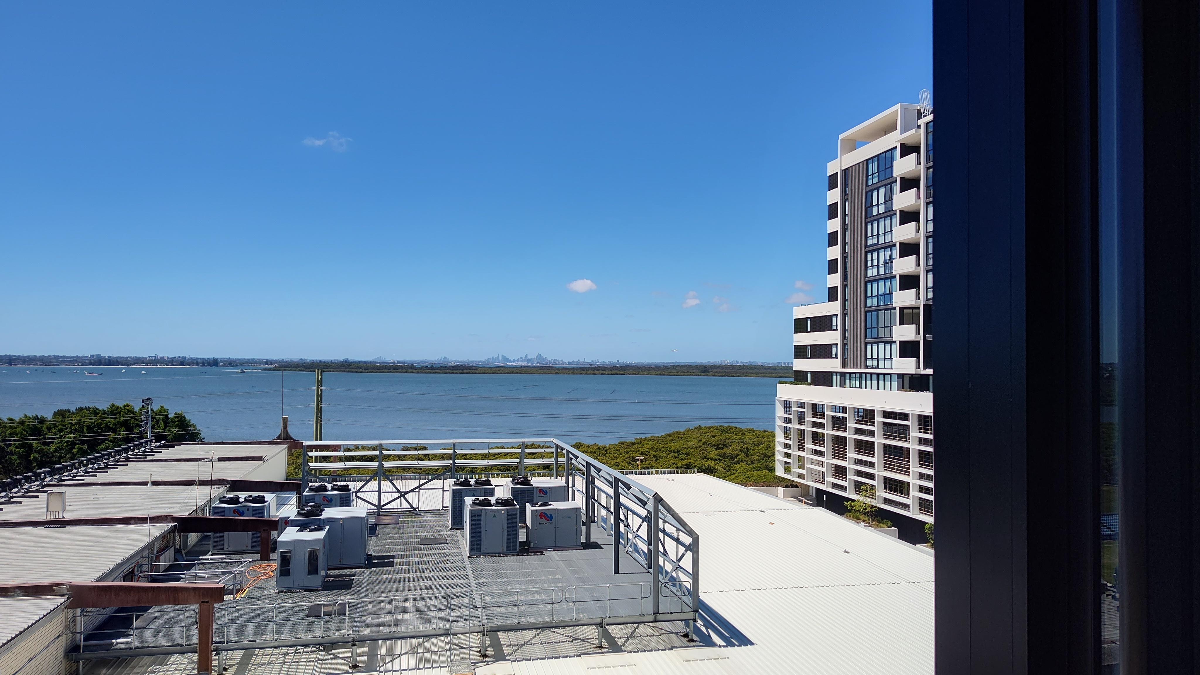 View of Sydney CBD and Botany Bay from room 602.