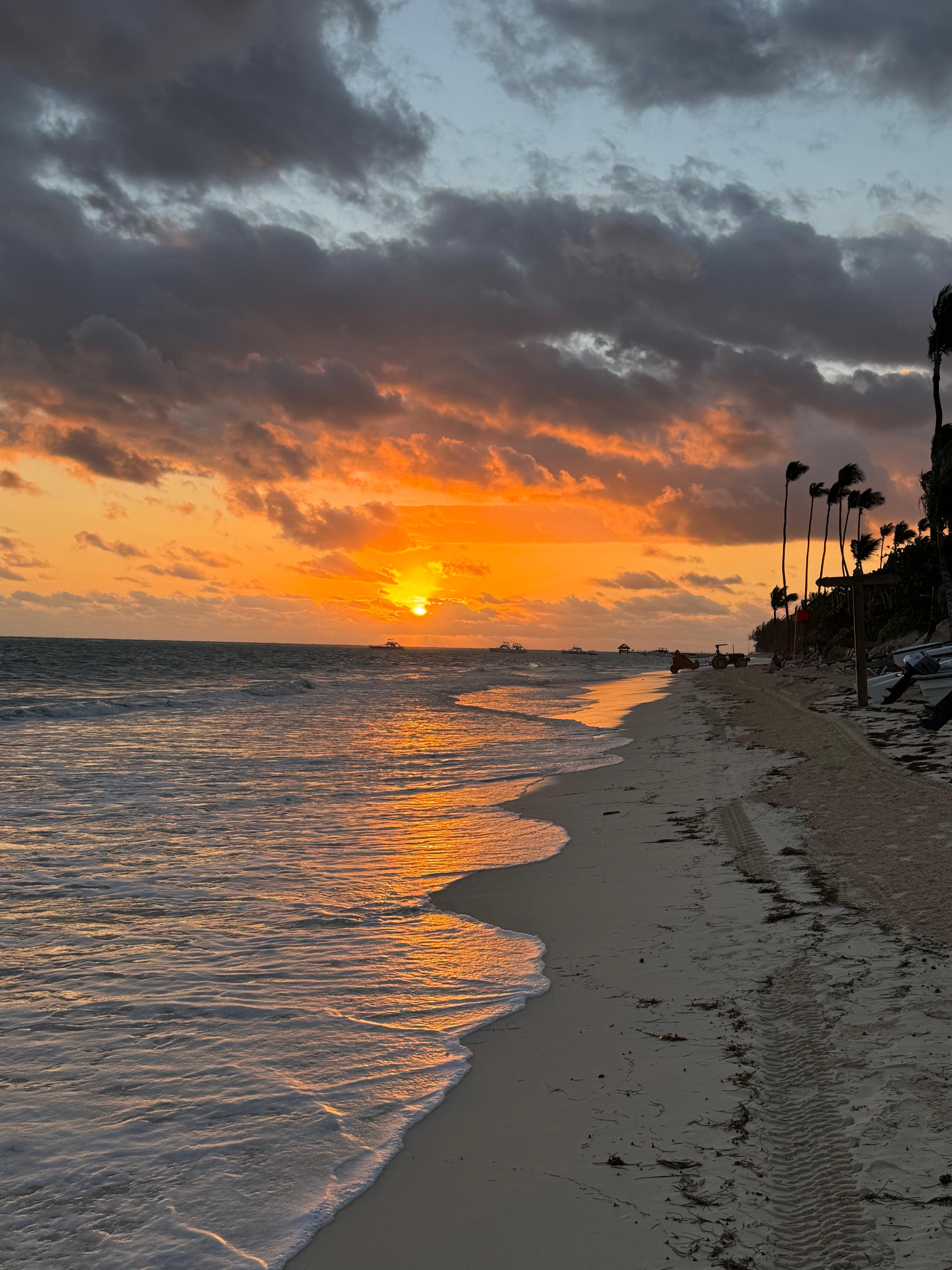 Beach right over the dune from our room. Last day sunrise!