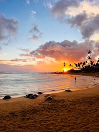 View from Poipu Beach (decent walk)