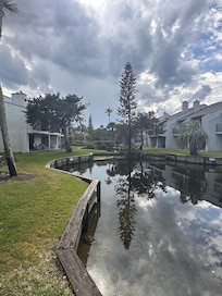 This is the view from the bridge of the condo area.