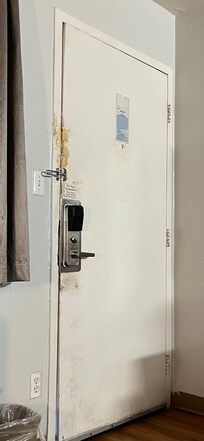 Inside view of room entrance. Stayed up all night watching that door.