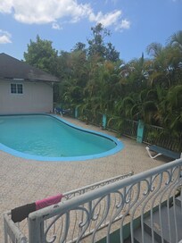 The pool on the property