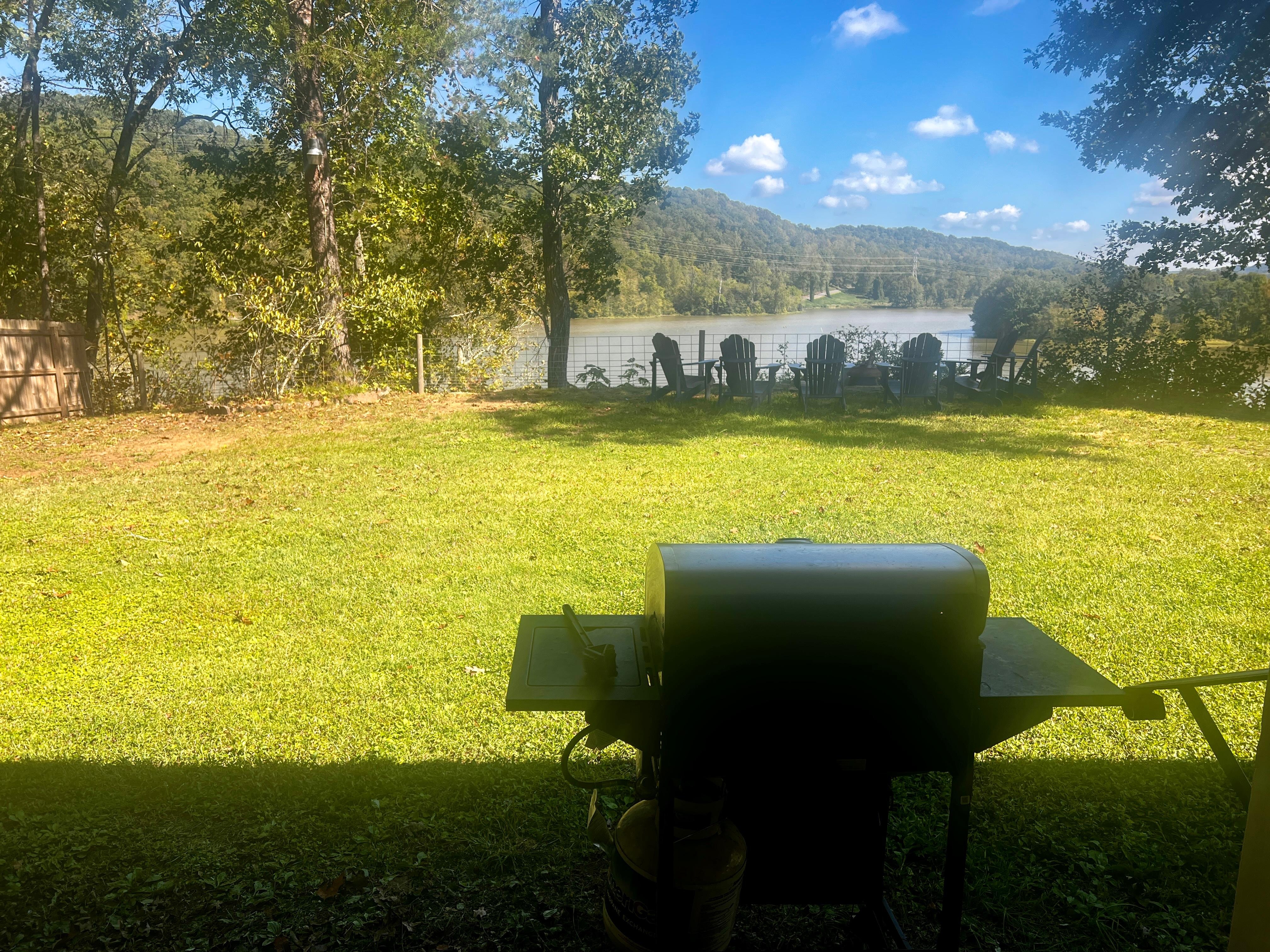 View from the covered back porch. 