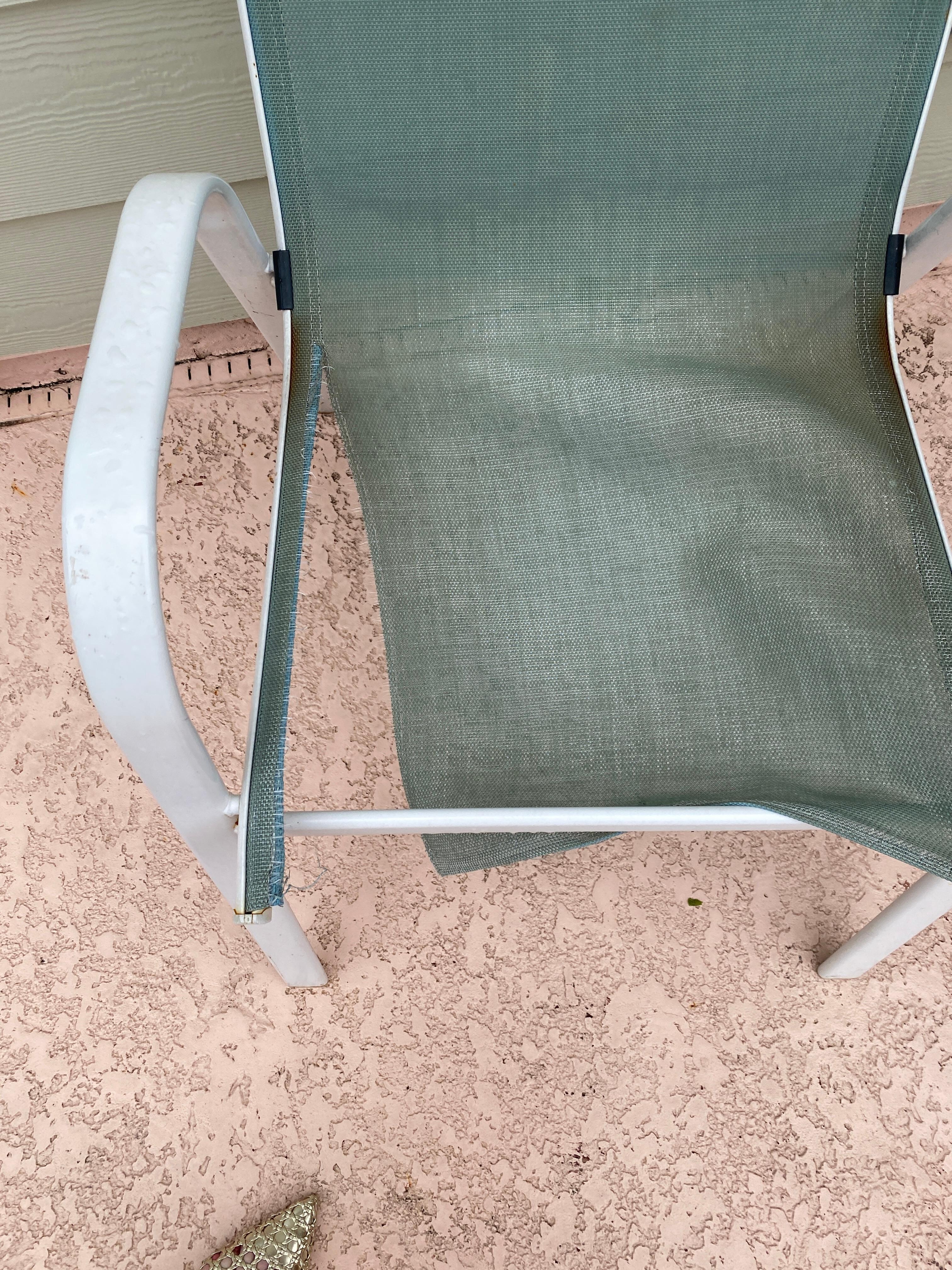 Broken yard furniture.