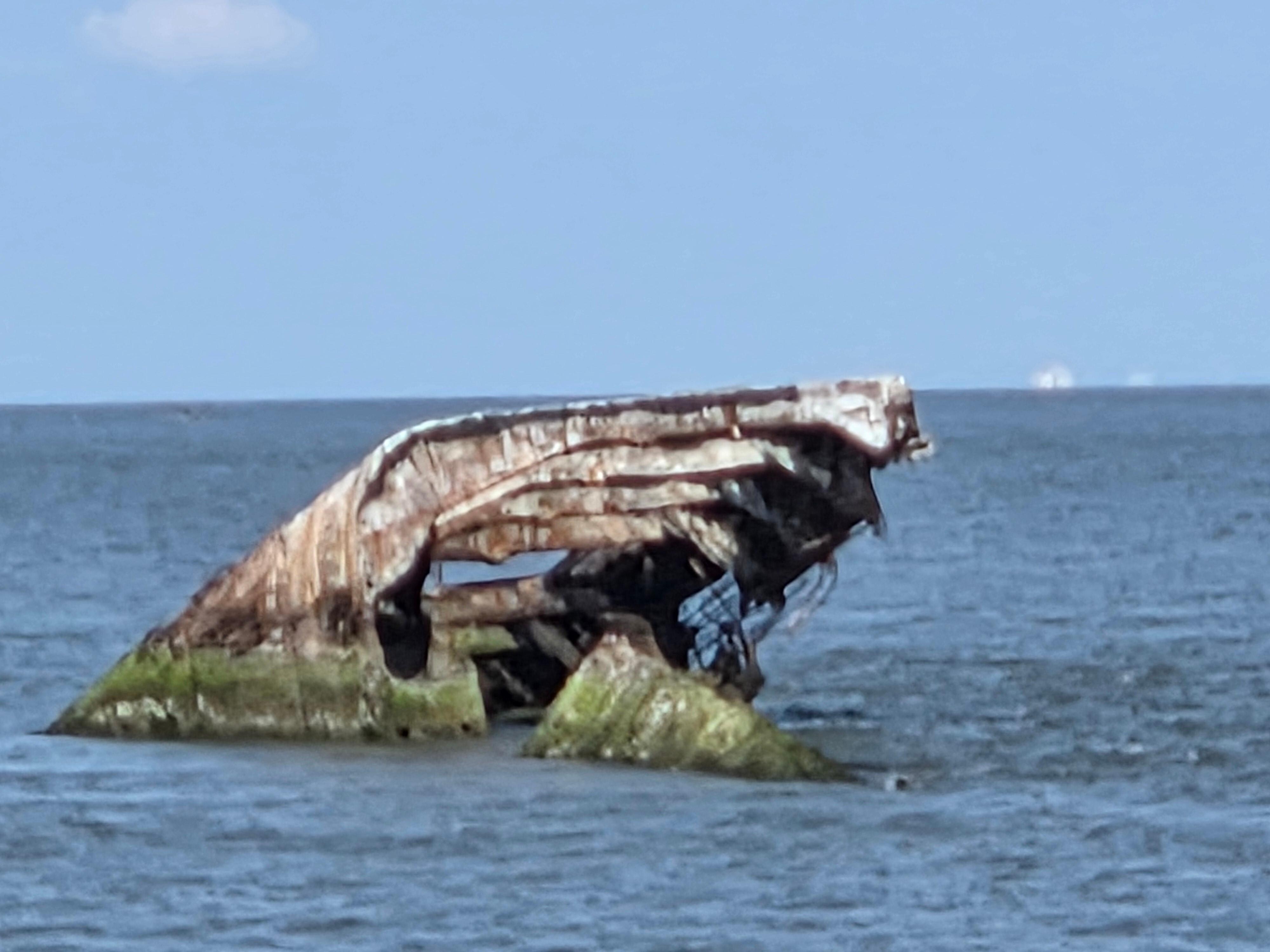The cement sunken ship at Sunset Beach, Cape May. Check out the shops, mini-golf, and restaurant. 