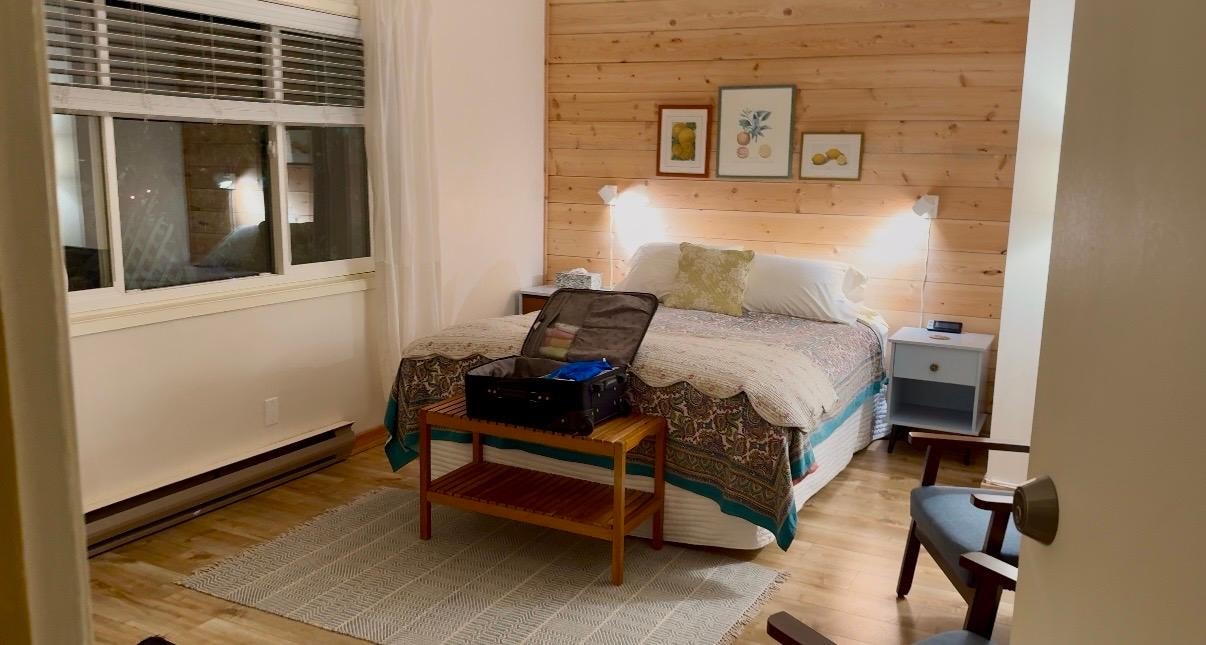 Bedroom has bathroom