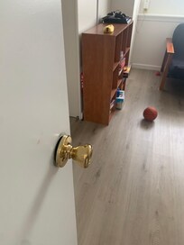 Door handle in game room was hanging off