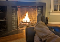 Chilling on the Eames Lounge Chair and Ottoman