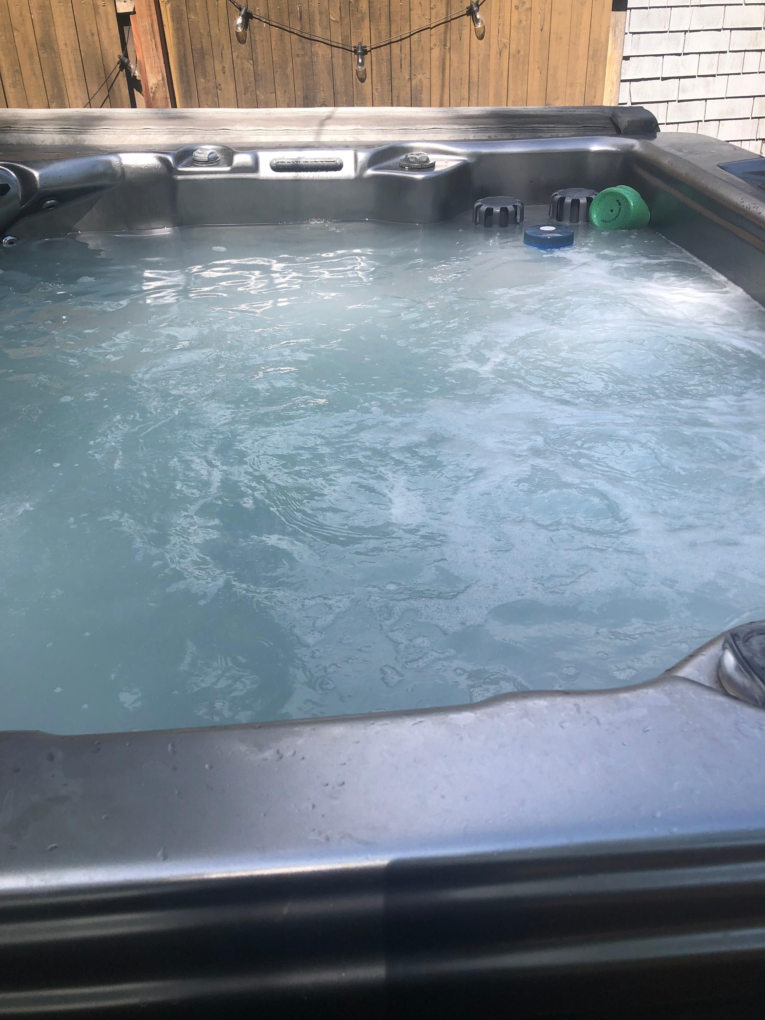 Cloudy water in hot tub