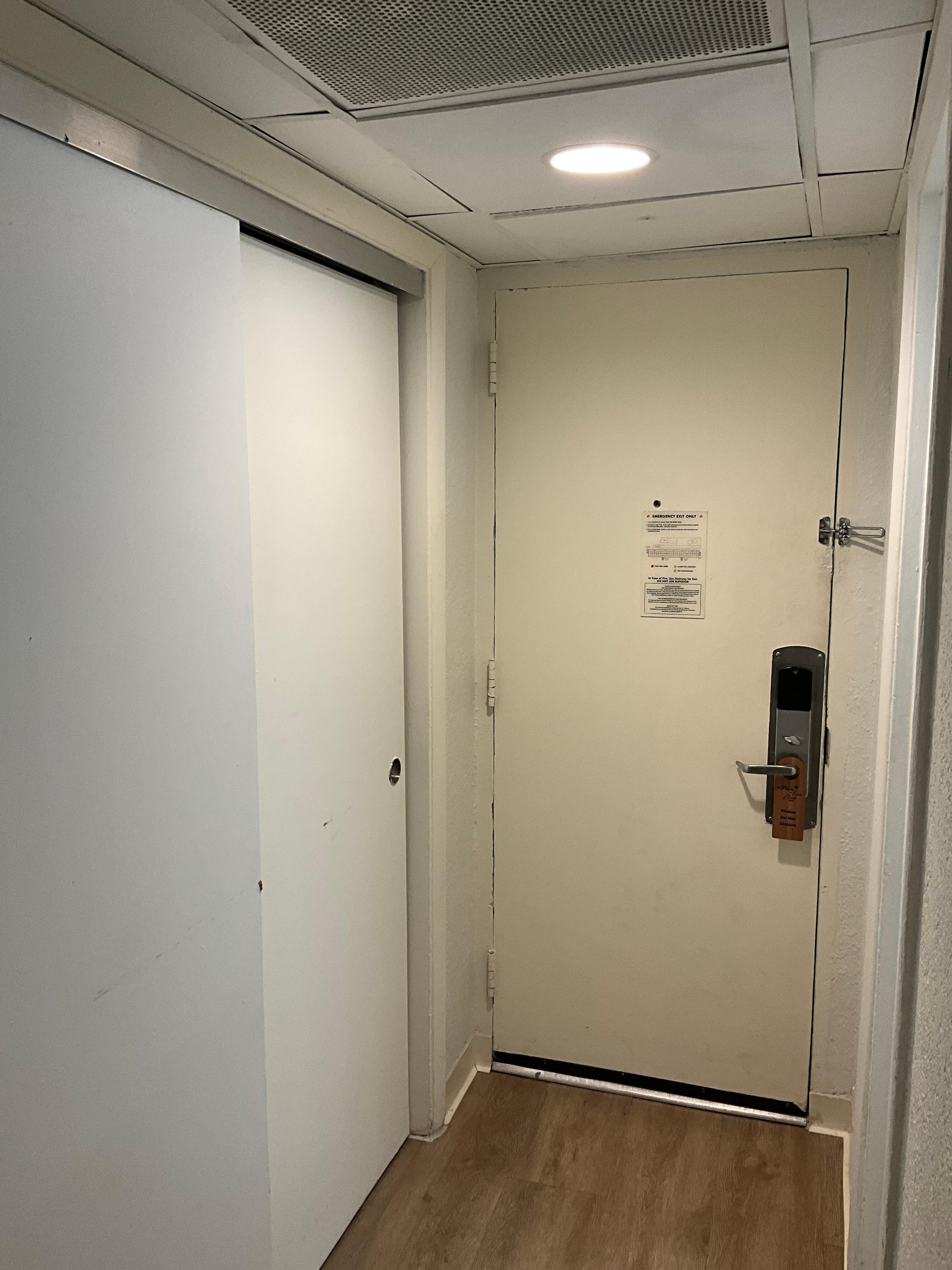 Front door and AC closet.