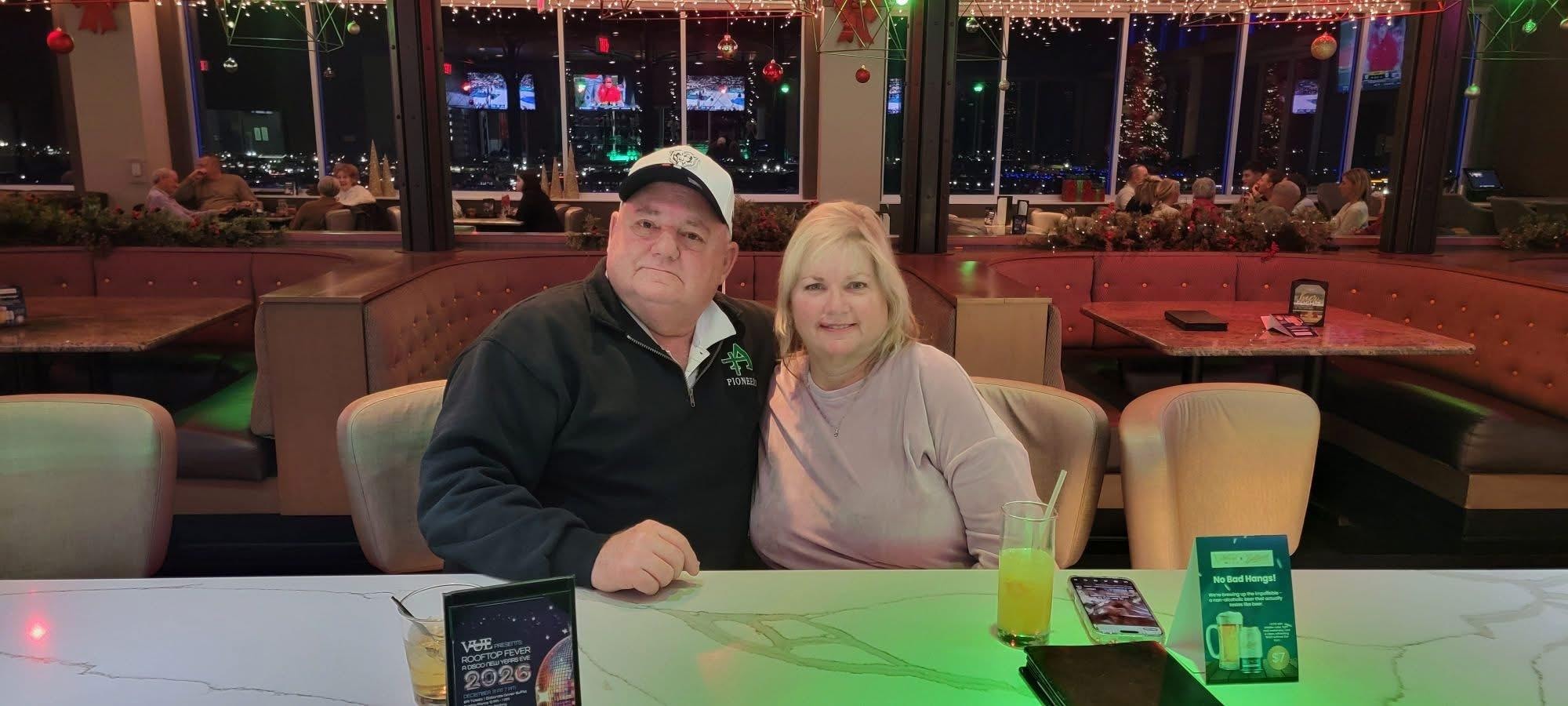 Christmas Eve drinks at The Vue Rooftop Bar.