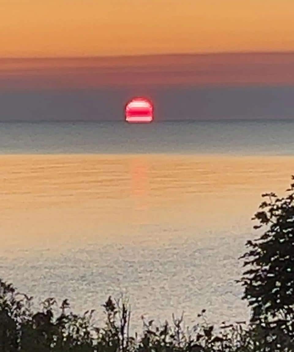 Sunset from the beach the first night of our stay
