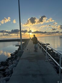 At the end of E. Market Street, sunrise and fishing pier