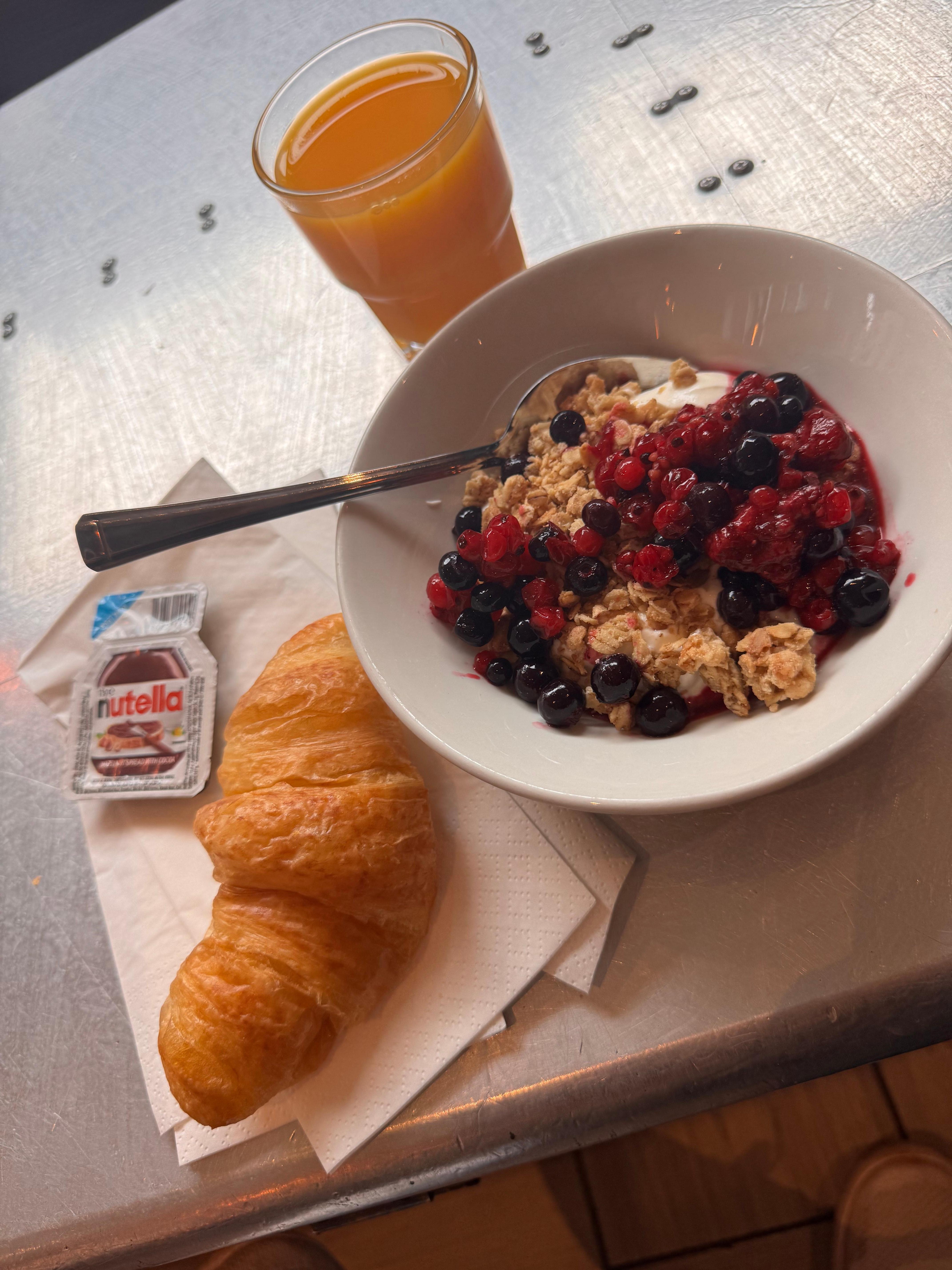 This was as fancy as you could get for breakfast here.