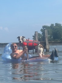 Floating and relaxing.