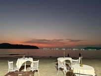 Aften udsigt fra receptionen