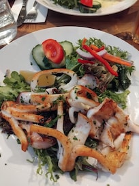 BBQ squid & salad from Lygon St