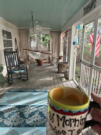 Morning coffee on the front porch