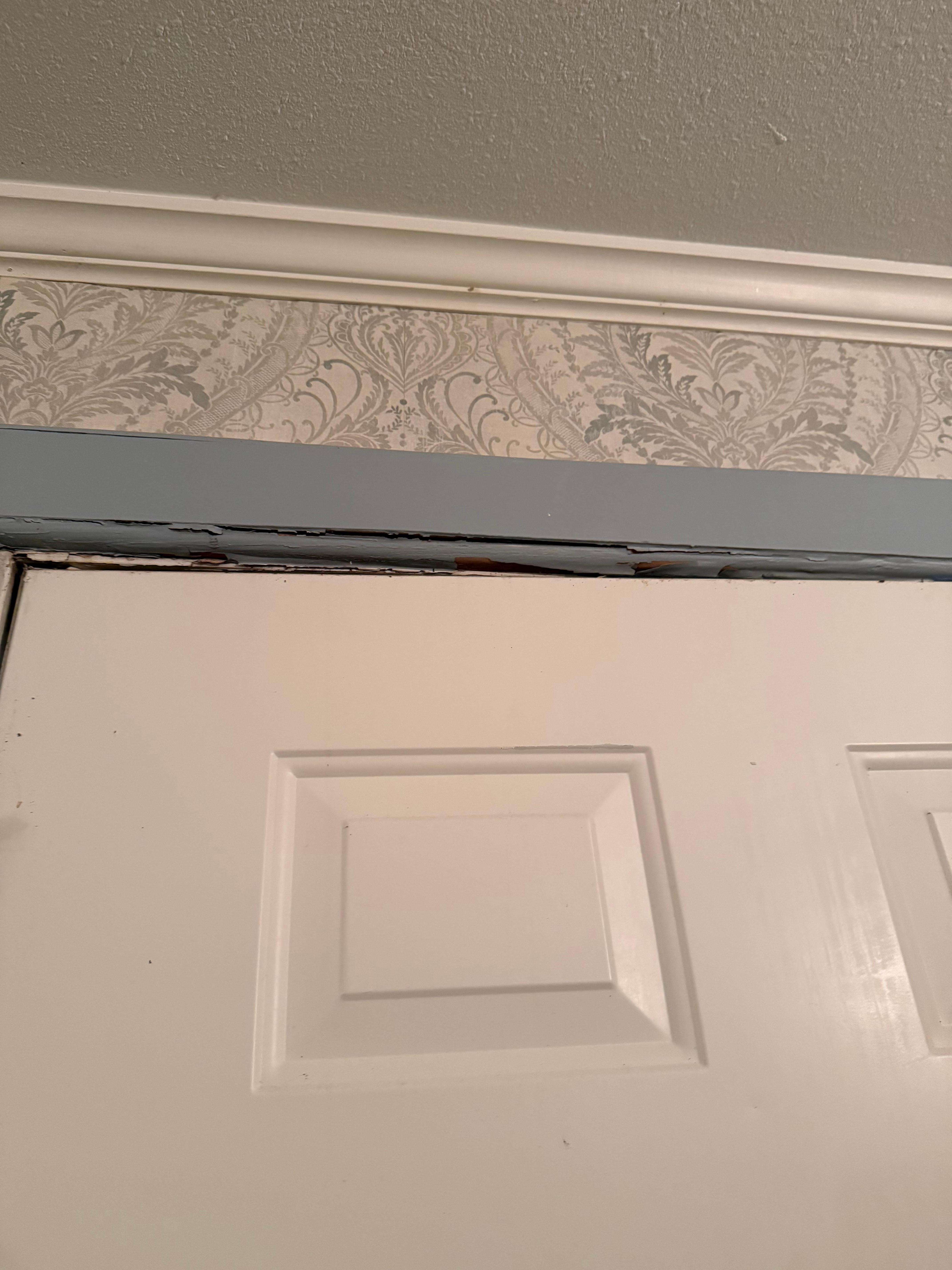 Door rot / rusted and wasp nests in the door jams . 