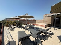 Rooftop lounge with pool