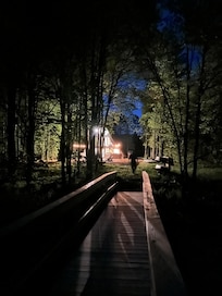 Looking back at the A-frame from the dock