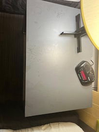 Sticky nite stand with food crumbs