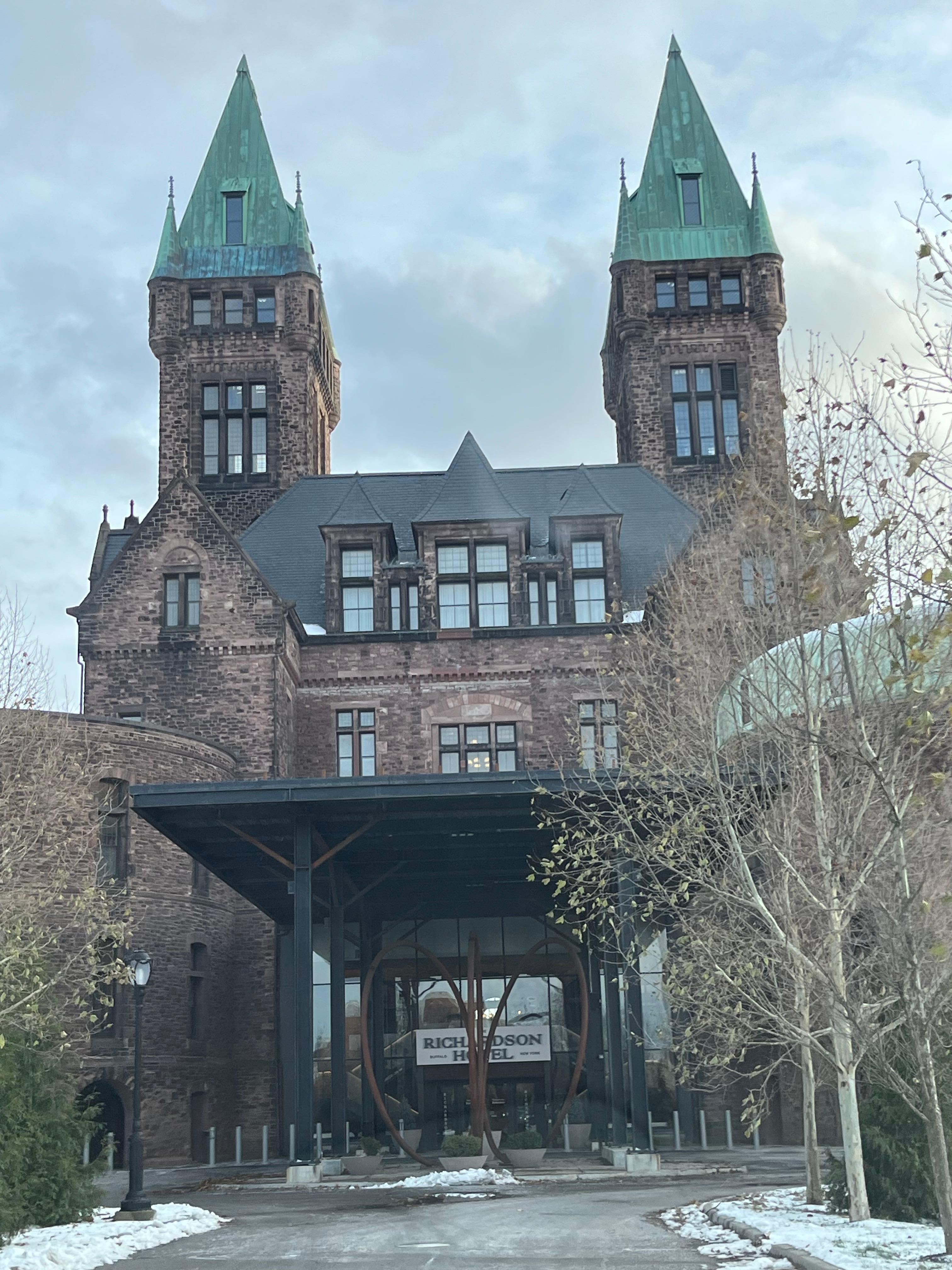 Front of the building.